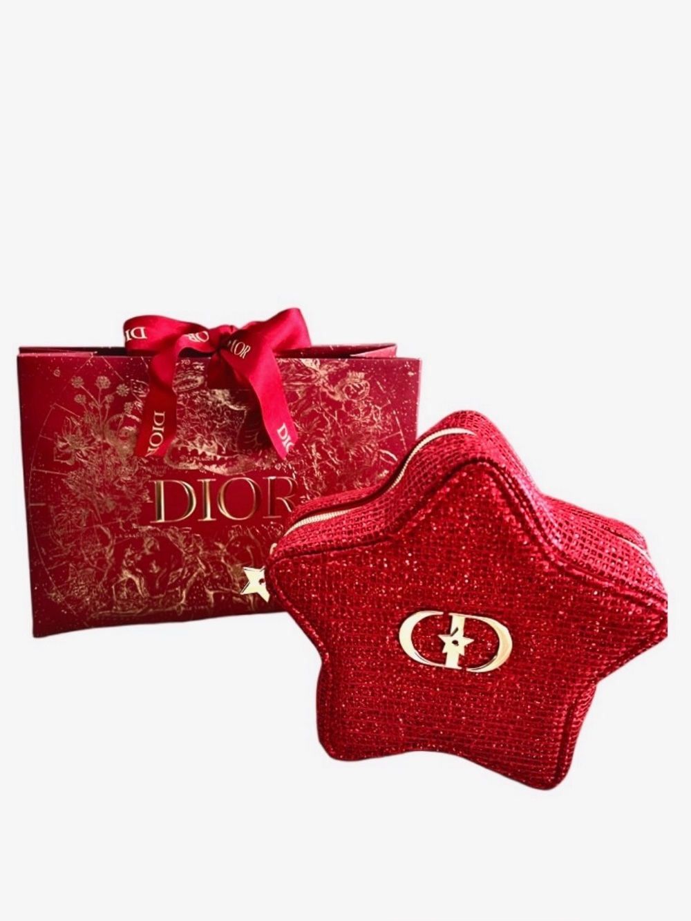 Dior Lunar Red Star Cosmetic Pouch NWOT